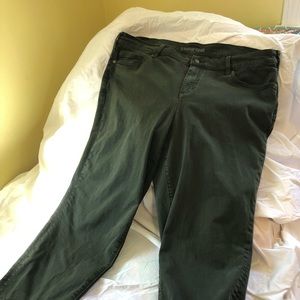 Dark Washed Green Cropped Jeans Lands End 20W